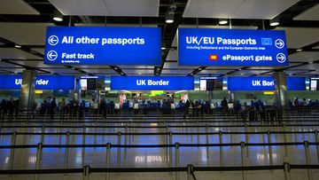 Passengers pass through border controls at Terminal 2, The Queen Terminal, at Heathrow Airport, London.
