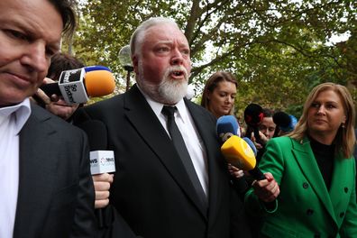 Kyle Sandilands leaving the Federal Court for the start of Kyle Sandilands vs ARN case in Sydney. March 27, 2026. 