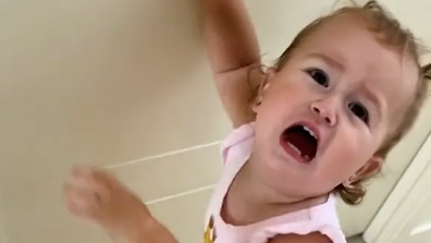 Toddler stops crying mid-tantrum when mum suggests a trip to Bunnings