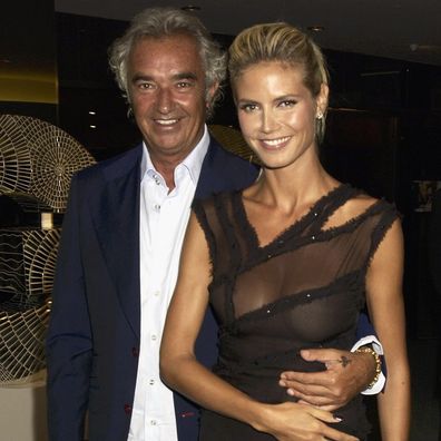 Heidi Klum and Flavio Briatore attend the GQ Magazine of The year Awards 2003 in the Floral Hall at the Royal Opera House in Covent Garden on September 3, 2003 in London.