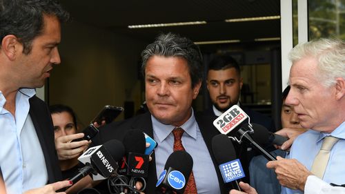 Tom Hughes, the Barrister acting for Mr Mehajer, speaks outside Waverley Local Court today. (AAP)