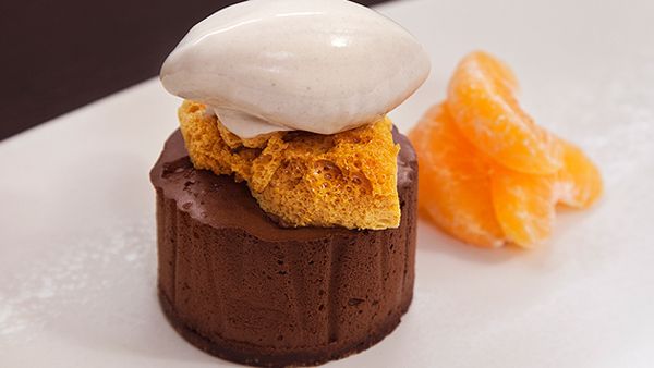 Scott Pickett's chocolate mousse with corn flake ice-cream