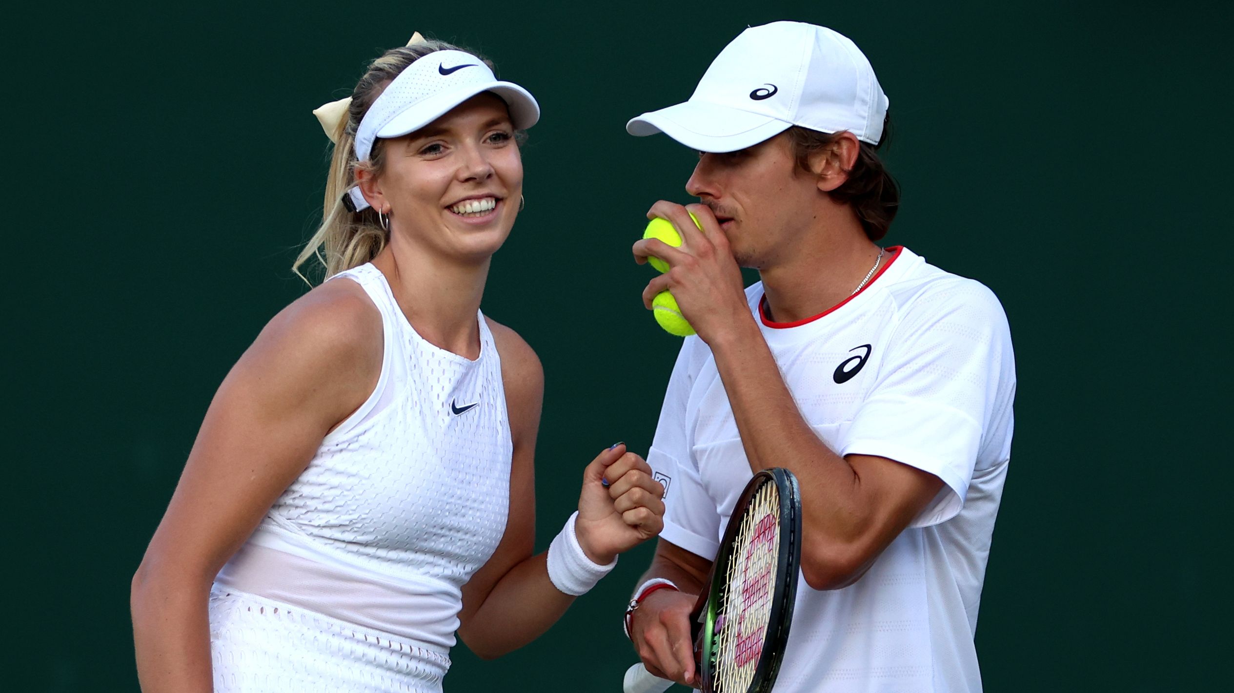 Katie Boulter of Great Britain and partner Alex de Minaur of Australia.