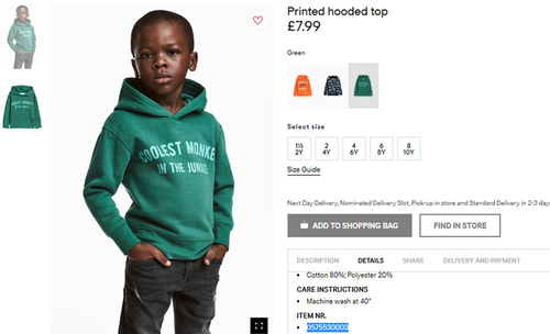 The H&amp;M advert has sparked outcry. (AAP)