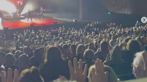 The seated crowd at a Human Nature concert in Sydney.