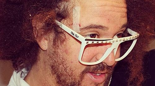 The aftermath... Redfoo sporting a cut after a Sydney pub glassing. (supplied)