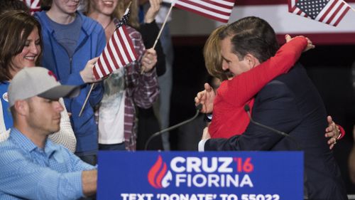 Carly Fiorina and Ted Cruz. (AFP)