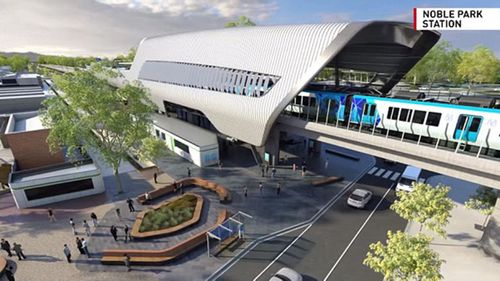 The proposed sky rail station at Noble Park. (Victorian government)