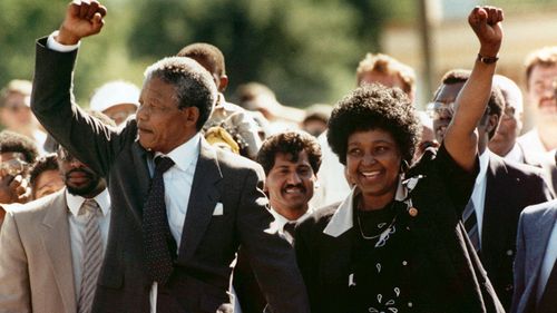 Mandela with his second wife, Winnie. Photo: AAP