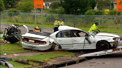 The crash happened on Railway Road, Marayong. (9NEWS)