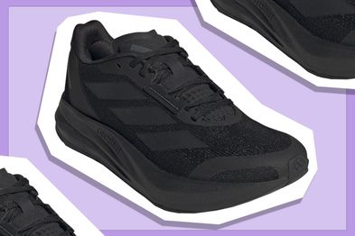 9PR: Adidas Performance Duramo Sneakers, Black and Carbon