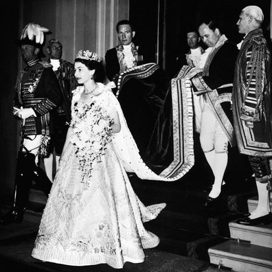 The Queen is photographed during her 1953 Coronation