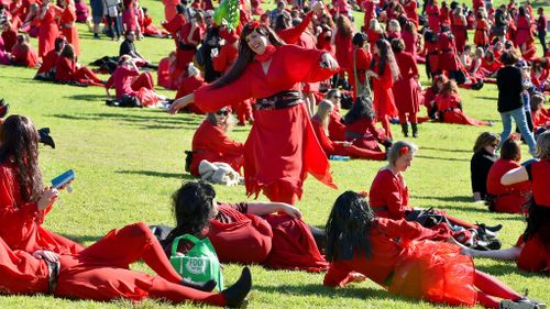 Kate Bush lookalikes paint Melbourne red for The Most Wuthering Heights Day Ever 