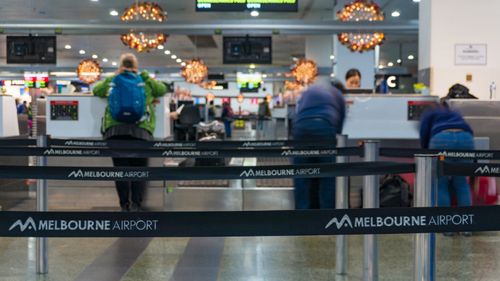 Image de fichier : les retards affectent l'enregistrement dans les aéroports d'Australie.