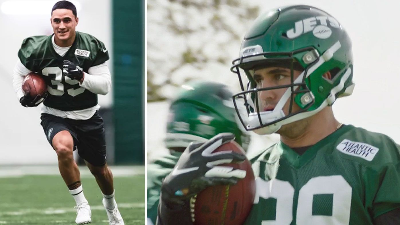 Holmes at Jets practice