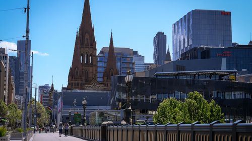 Empty Melbourne CBD under lockdown.