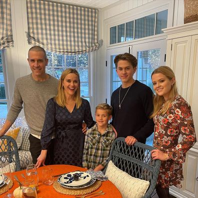 Reese Witherspoon with husband Jim Toth and children Ava, Deacon and Tennessee.