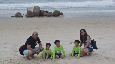 Dee and her husband Prashant, with their sons Angad, Kabir and Krish. 