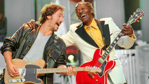 Chuck Berry and Bruce Springsteen. (AFP)