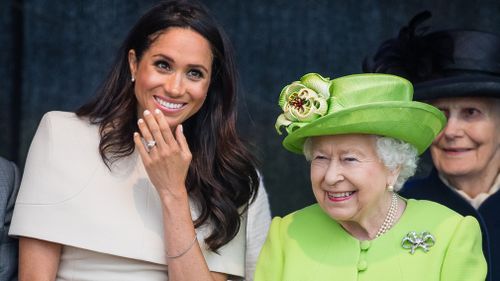 The Queen and her granddaughter-in-law seemed to have a great time together. Picture: Getty