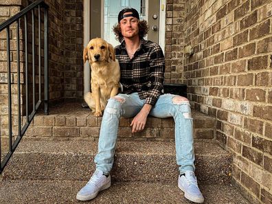 Bailey Zimmerman with his dog, Marley.