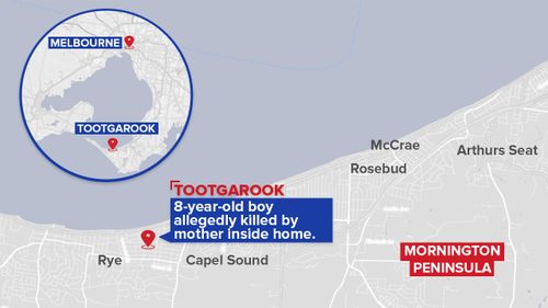 Emergency services were called to a home in Tootgarook and located the boy’s body just after 1.30pm yesterday.