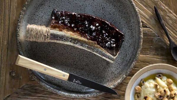 Beef short rib glazed in yeast and prune