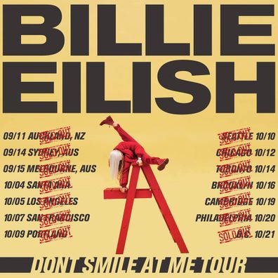 Billie Eilish toured for the first time in October 2017 in support of her EP Don't Smile at Me, which she released a few months prior.