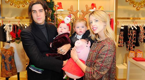 Peaches Geldof and her husband Thomas Cohen with their two young sons, Astala and Phaedra. (Getty)