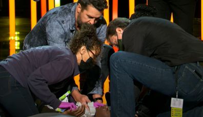 American Idol contestant passes out after performance.