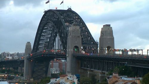 The five-hour standoff caused traffic gridlock on the Sydney Harbour Bridge and across the city. (9NEWS)