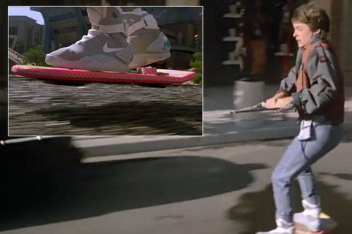 Marty McFly takes his hoverboard for a spin. (Supplied)