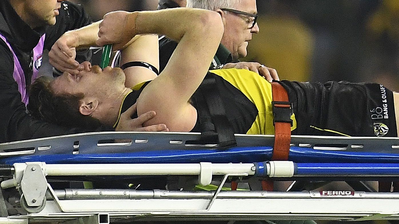 Richmond star Reece Conca stretchered off following horror ankle injury