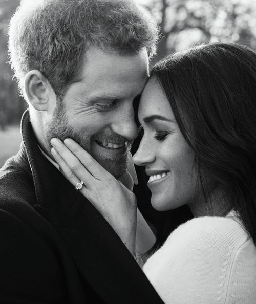 Three photos were released from the couple's engagement shoot. (Alexi Lubomirski)