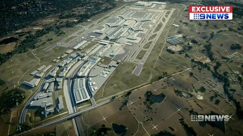 The proposed motorway will provide high-speed travel to the new airport at Bradgerys Creek. Picture: 9NEWS