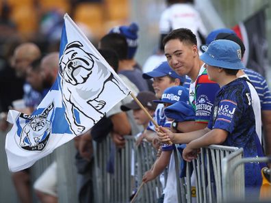 People at Auckland Bulldogs game in 2019
