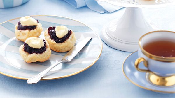 Scones with jam and cream