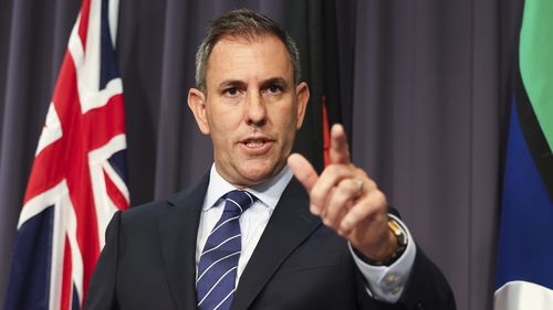 Treasurer Dr Jim Chalmers during a press conference at Parliament House in Canberra on Monday 8 December 2025. fedpol Photo: Alex Ellinghausen