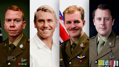 Corporal Alex Naggs, Captain Danniel Lyon, Lieutenant Max Nugent and Warrant Officer Phil Laycock (L-R) died in the crash. 