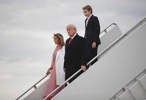 The Trumps returned to Washington after the service. (AAP)