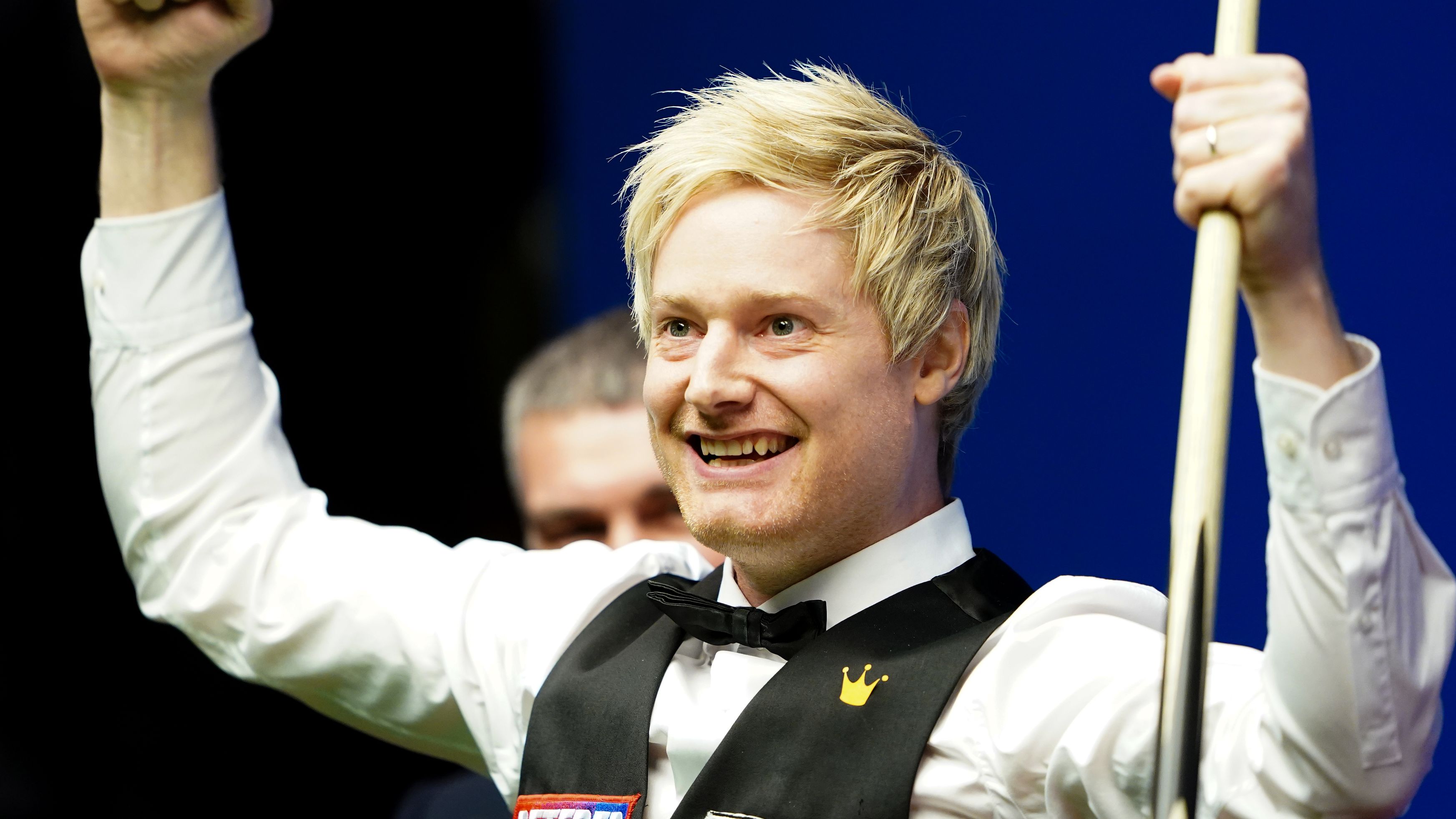 Australia&#x27;s Neil Robertson celebrates making a 147 against England&#x27;s Jack Lisowski during day 10 of the World Snooker Championships at The Crucible, Sheffield.