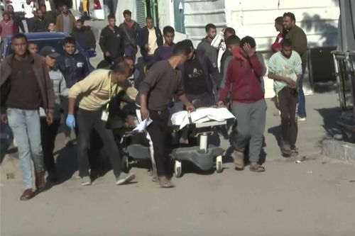 The injured were brought to Nasser Hospital in Khan Younis after an Israeli airstrike on Saturday, November 30, 2024.