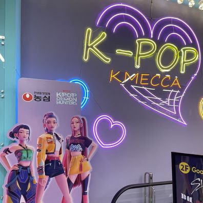 Entrance to a K-Pop K Mecca store in Seoul, South Korea