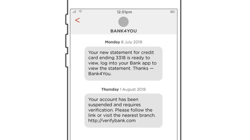 Phishing scam: Bank SMS