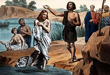 In which body of water was Jesus baptised by John the Baptist?