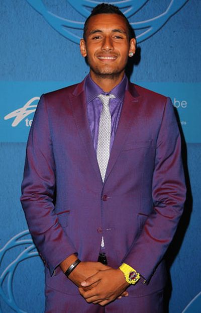 Man of the moment Kyrgios tapped into the joker in his purple suit.