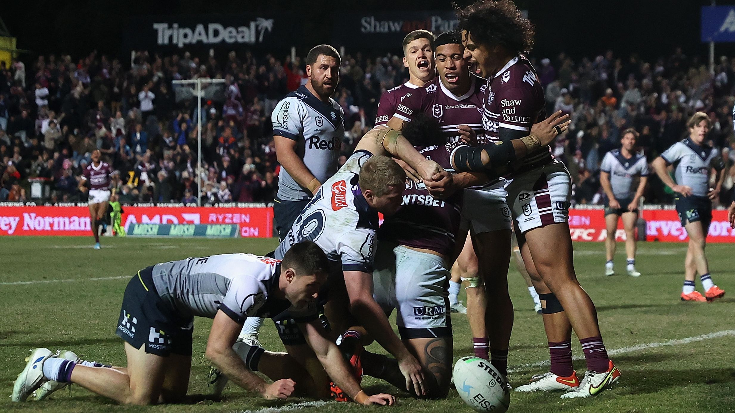 Legend declares 'call an ambulance' as Storm score four tries in five minutes in Manly shocker