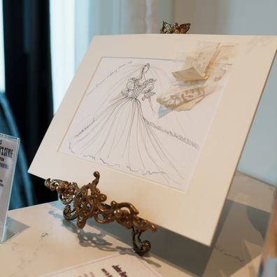 An Elizabeth Emanuel sketch of the wedding gown worn by Diana, Princess of Wales, at her 1981 royal wedding, up for auction at Julien's.