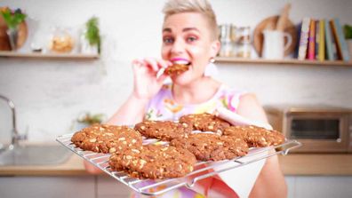 Jane de Graaff bakes Quarantine Kitchen ANZAC biscuits