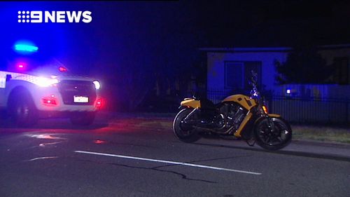 A motorcyclist in Perth's south was shot by a man believed to be leaning from the window of a car in an alleged drive-by incident.